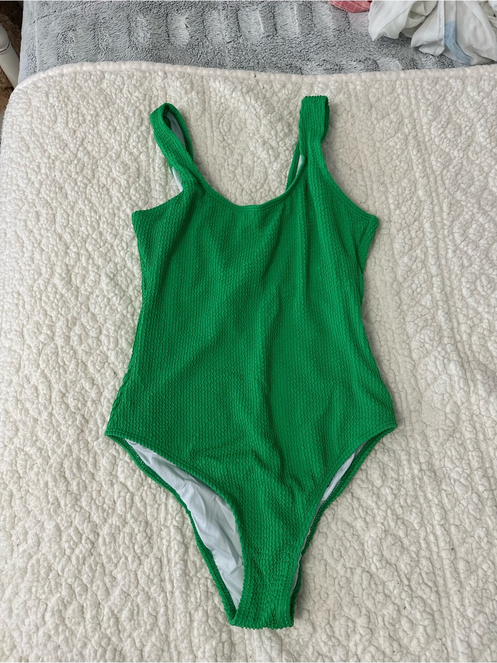 Classic Green Textured One-Piece Swimsuit